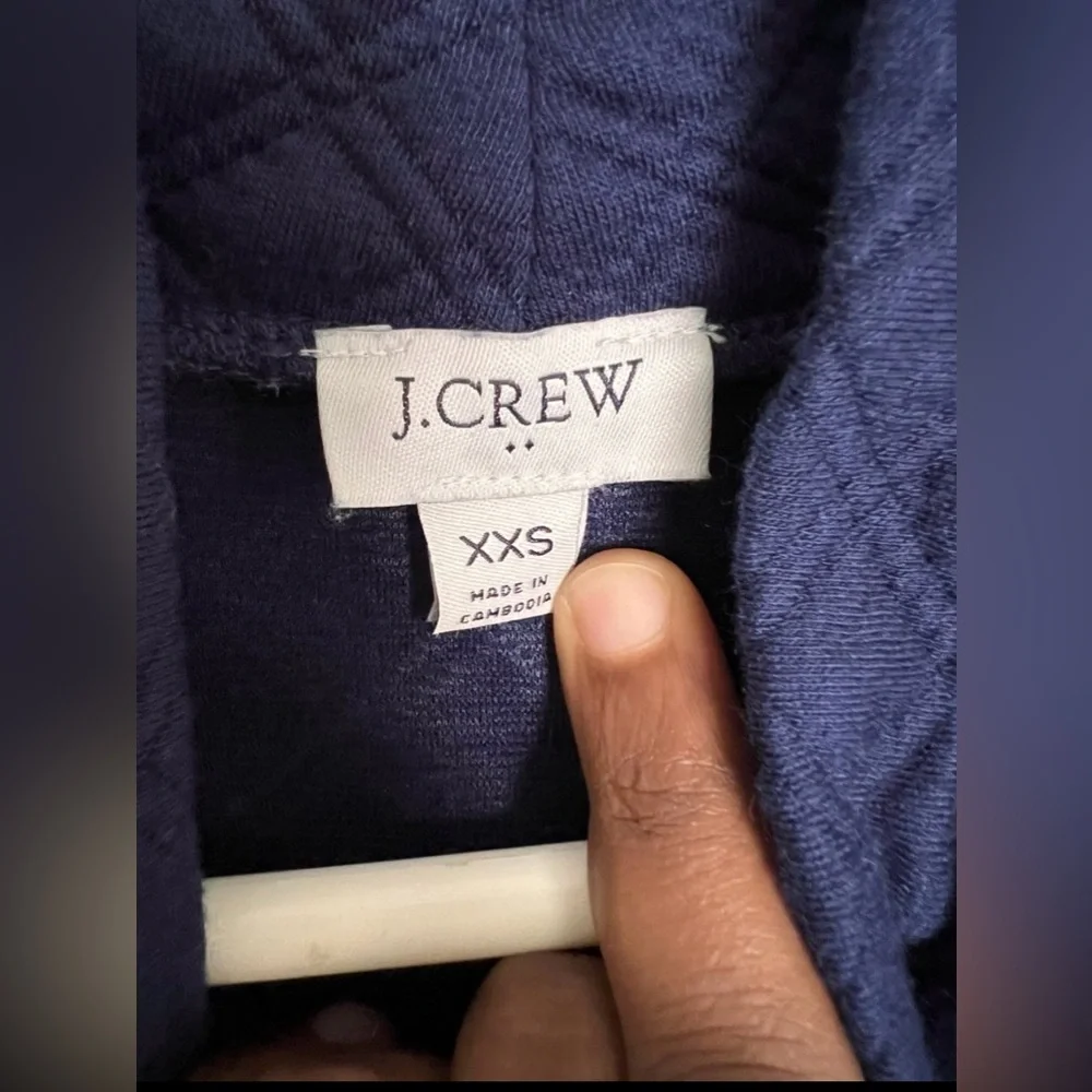 J.crew Quilted Mockneck Pullover Navy Sweater Size XXS EUC